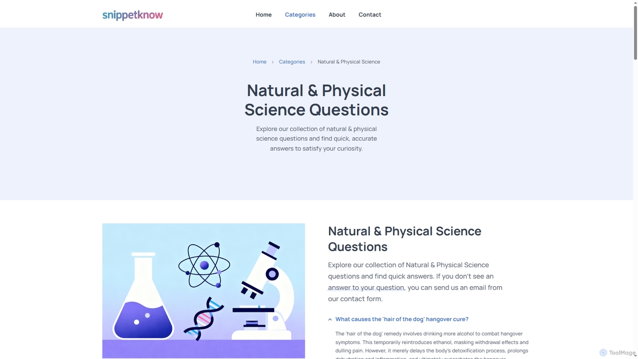 Natural & Physical Science Q&A | SnippetKnow | SnippetKnow for SnippetKnow