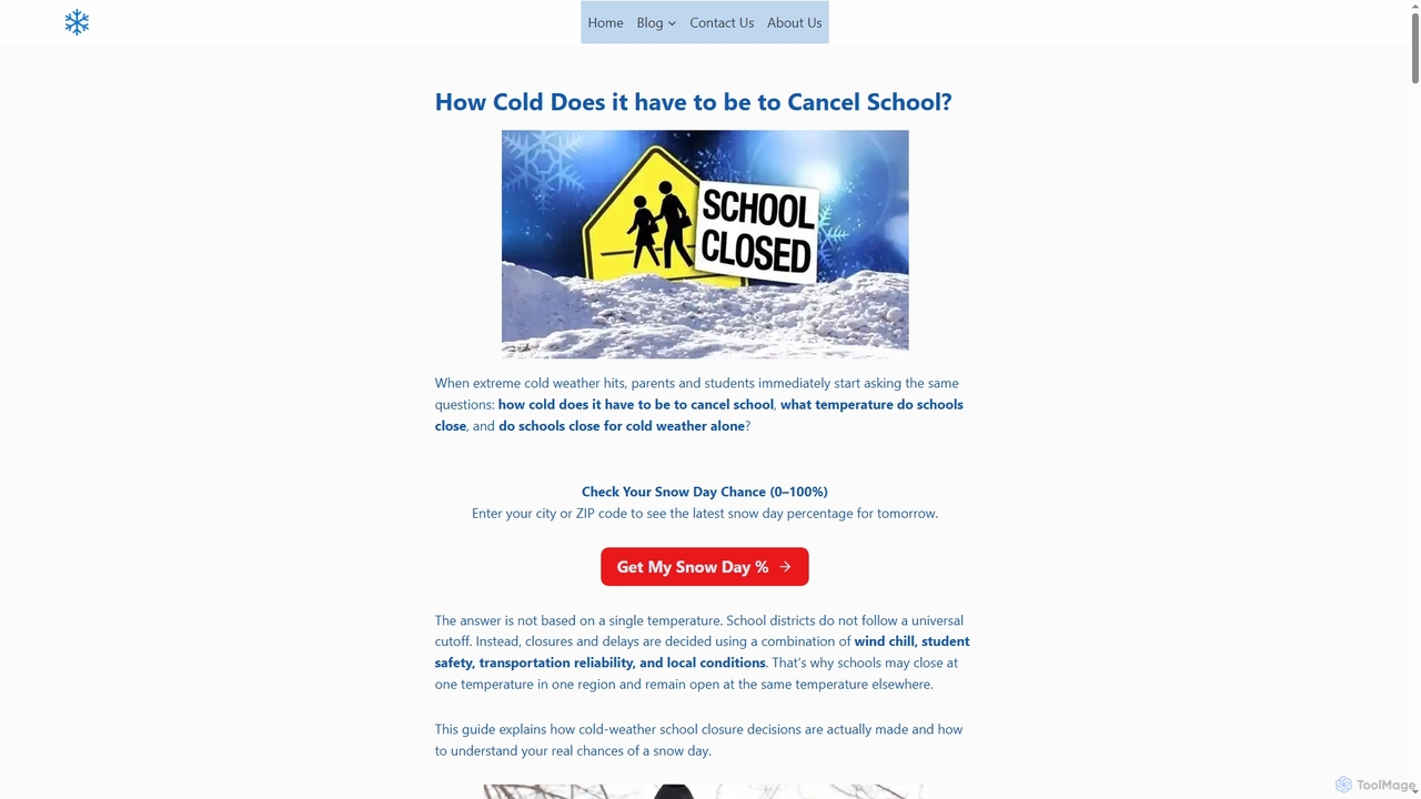 How Cold Does it have to be to Cancel School for SnowdayAICalculator