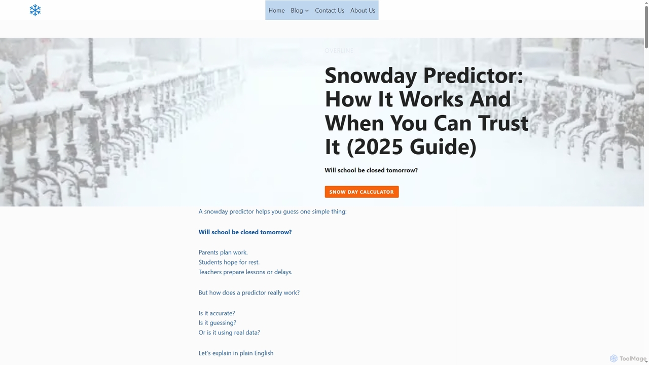 Snowday Predictor (2025) – Predict School Closures for SnowdayAICalculator