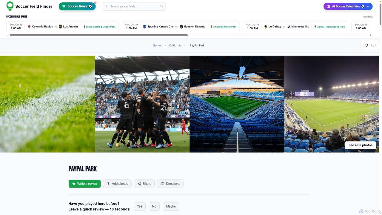 PayPal Park | San Jose Earthquakes Home for soccerfieldmap