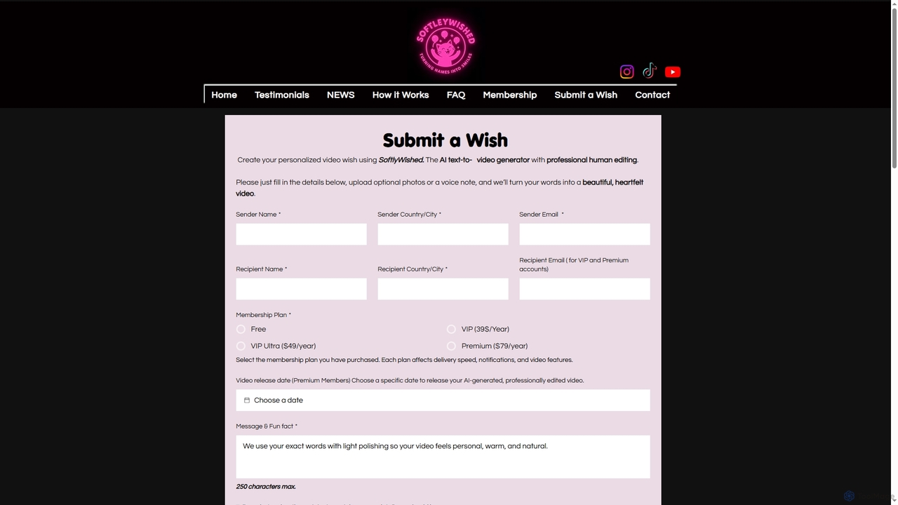 Submit a Wish | SoftlyWished for SoftlyWished