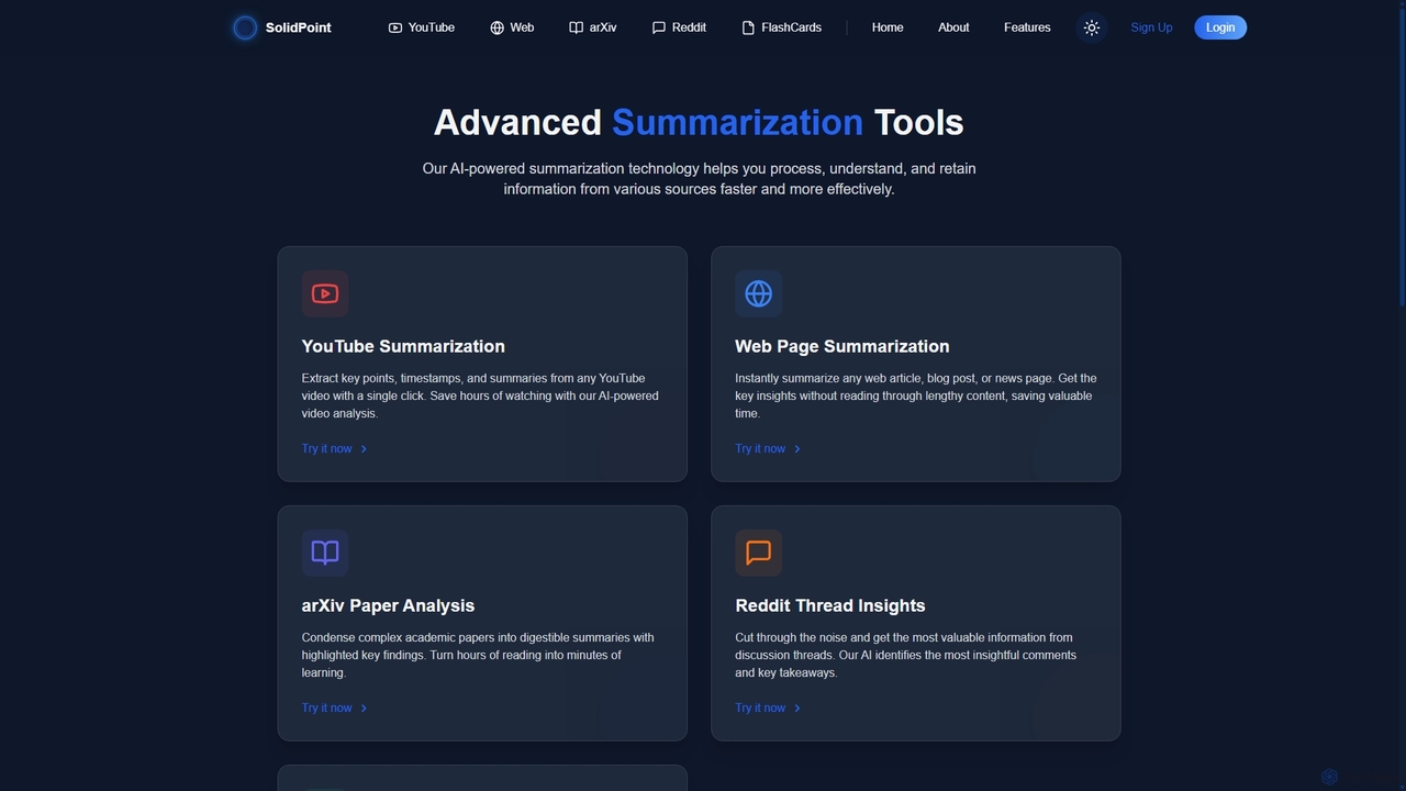 Solidpoint Features - AI Summarization Tools for SolidPoint