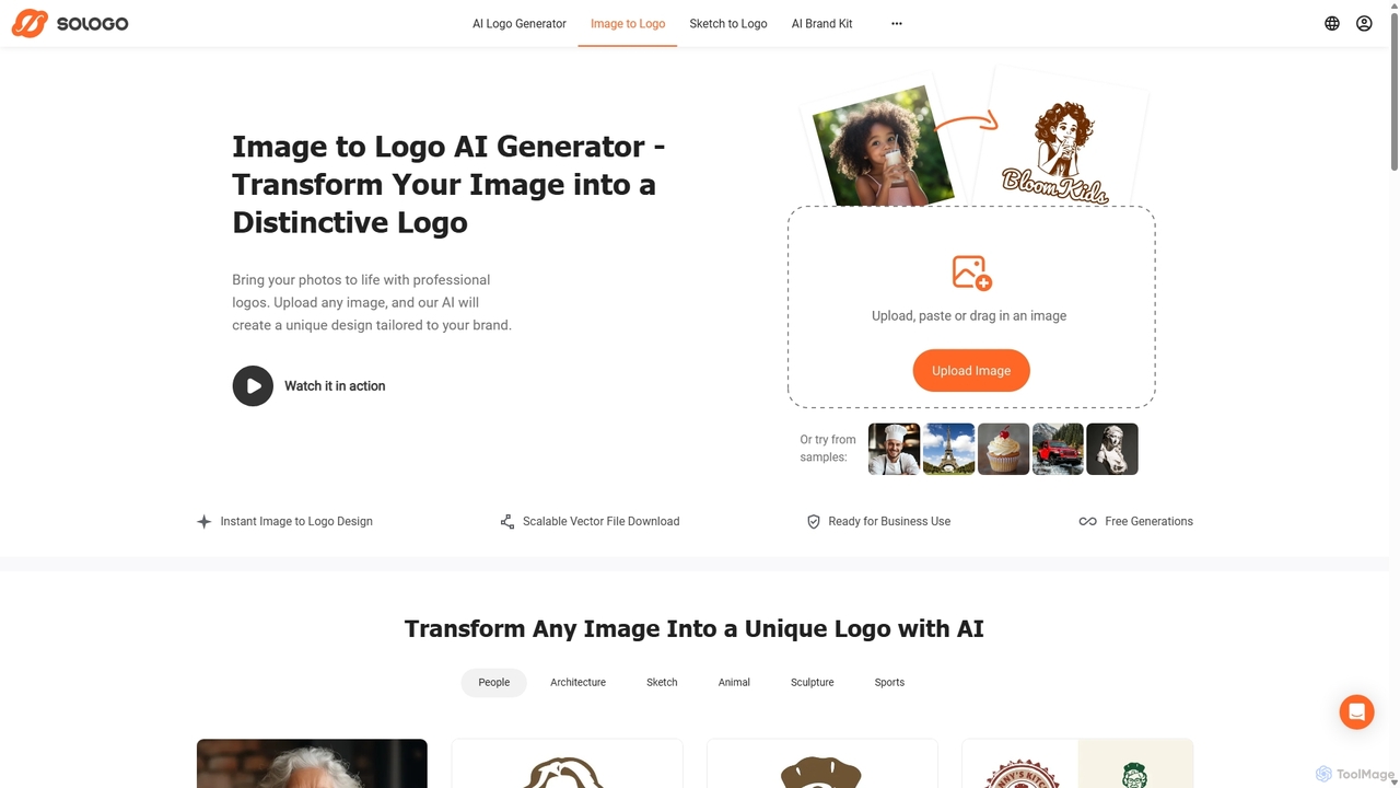 Image to Logo Generator - Turn your Photo or Sketch to Logo with AI! | SologoAI for Sologo
