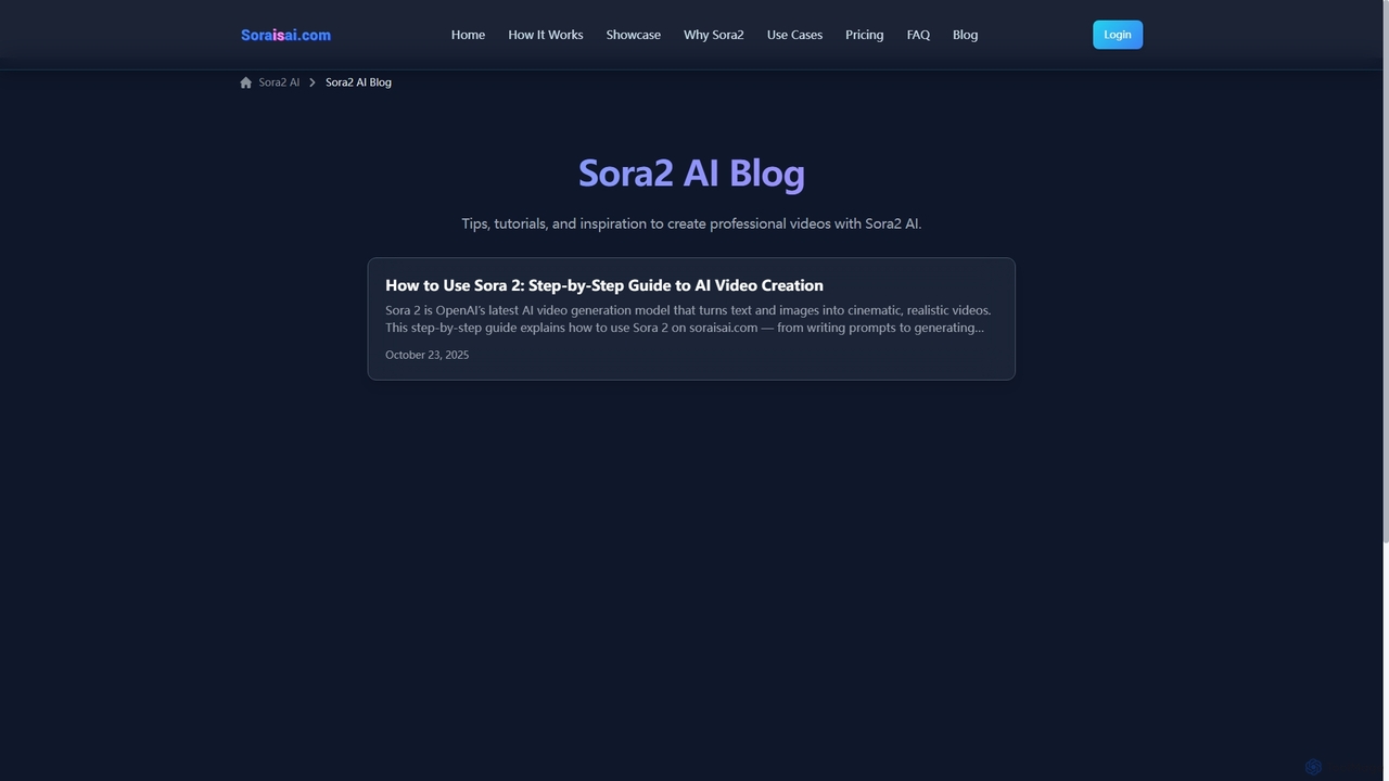 Sora2 AI Blog: Latest News for Sora2 AI