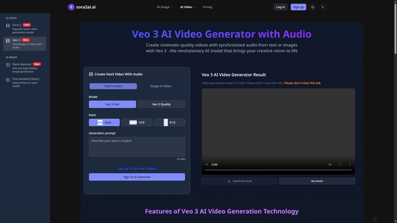 Veo 3 AI Video Generator - Nanobanana for Sora2ai