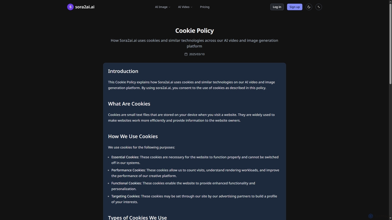 Cookie Policy | Sora2ai.ai - Early Access to Sora 2 AI Video Generation for Sora2ai