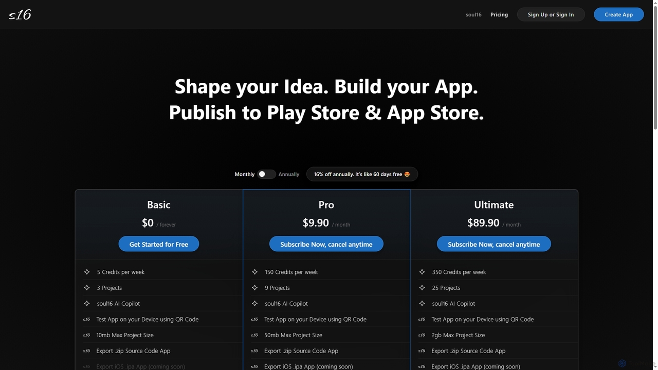 Plans and Pricing – soul16 for Soul16
