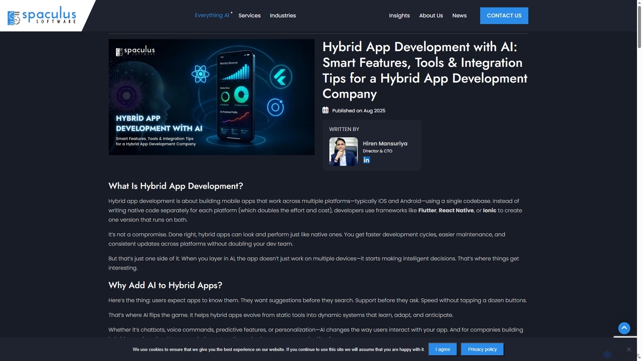Hybrid App Development with AI: Features, Tools & Integration Tips for Spaculus