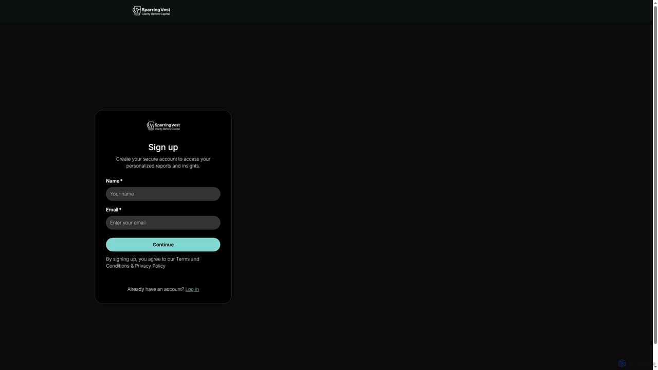 Sign up for SparringVest