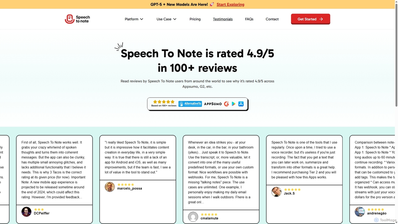 Speech to Note Testimonials | Customer Reviews & Success Stories for SpeechtoNote