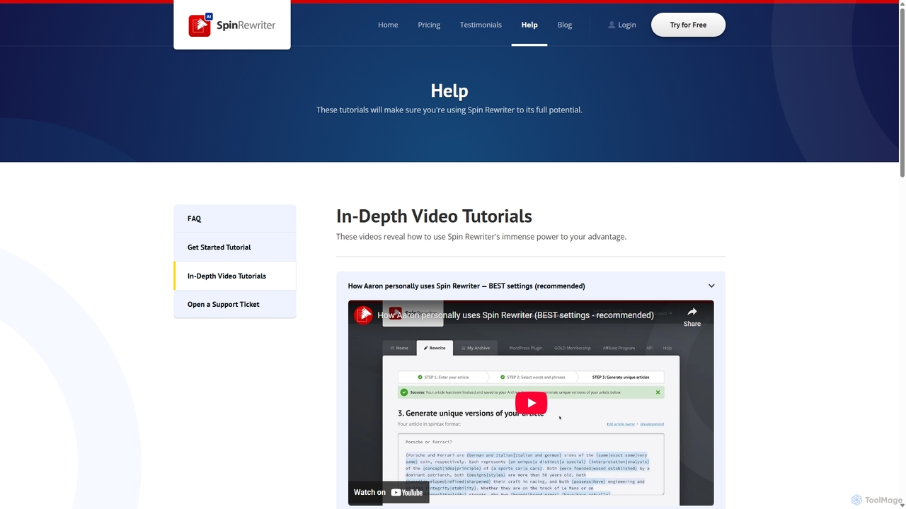 Video Tutorials - Spin Rewriter for Spin Rewriter