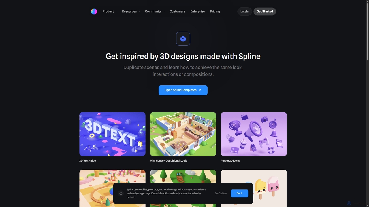 Spline - Easily create beautiful 3d models from our example library for Spline