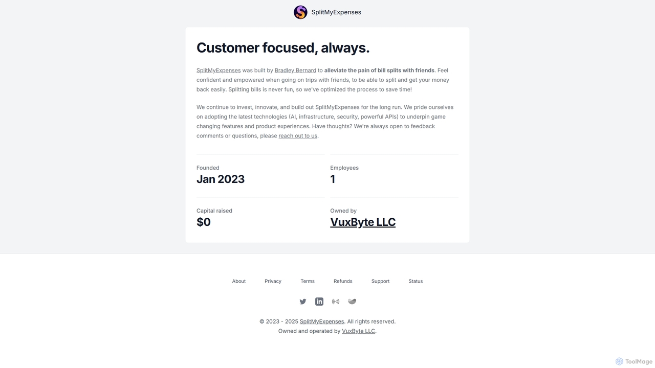 About - SplitMyExpenses for SplitMyExpenses