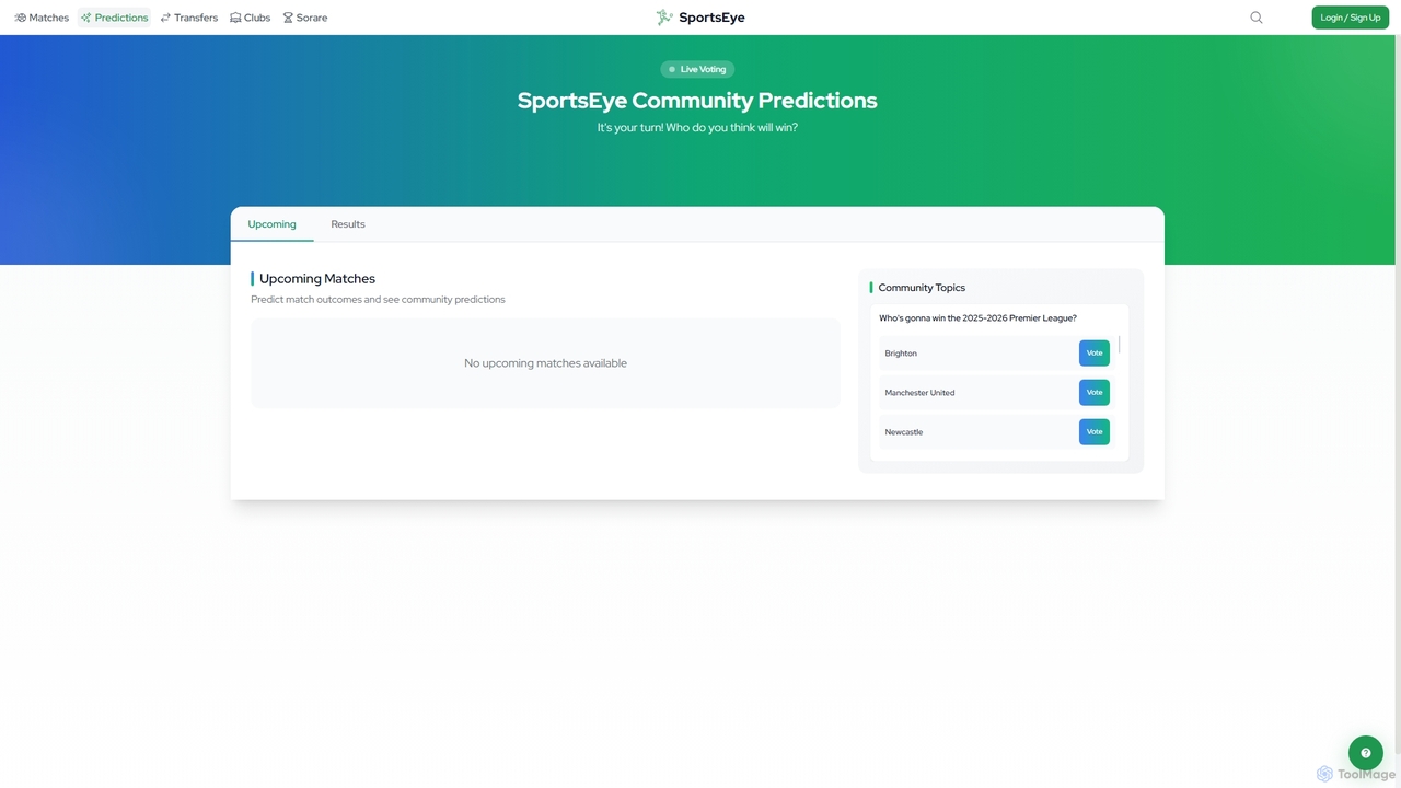 Voting for SportsEye