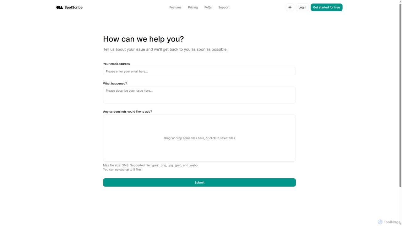 How can we help you? for Spotscribe