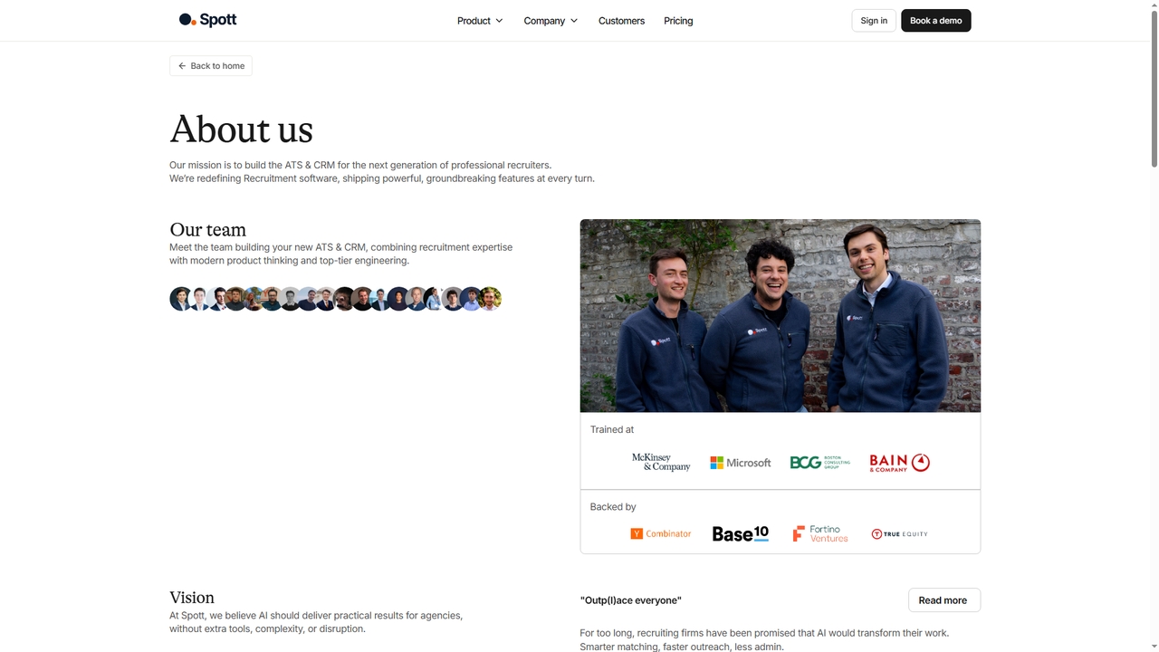 About Spott - AI-Native Recruiting Platform for Spott