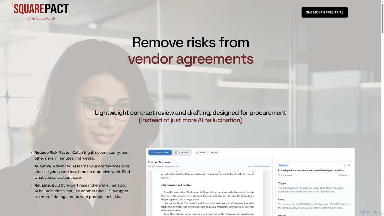 SquarePact for Procurement — SquarePact Contract AI by Actualization.AI for SquarePact