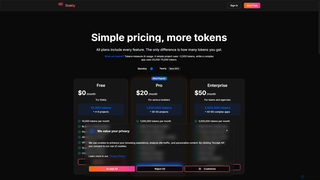 Pricing - Affordable AI Development Platform | Stakly for Stakly
