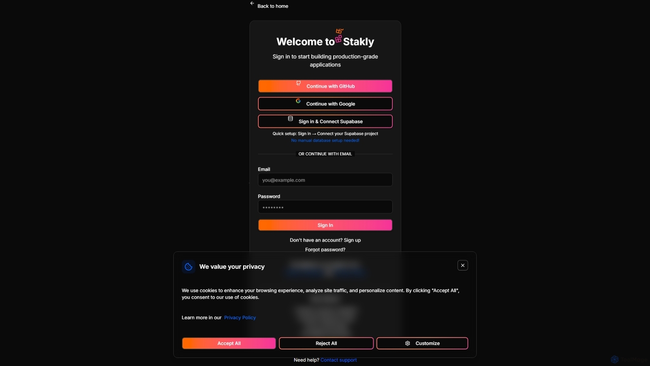 Login - Stakly | Start Building AI Apps | Stakly for Stakly