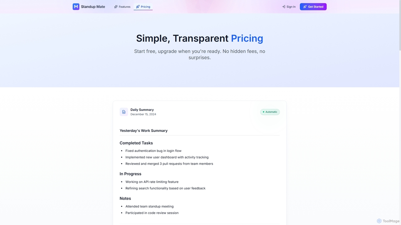 Pricing | Standup Mate - Standup Mate for Standup Mate