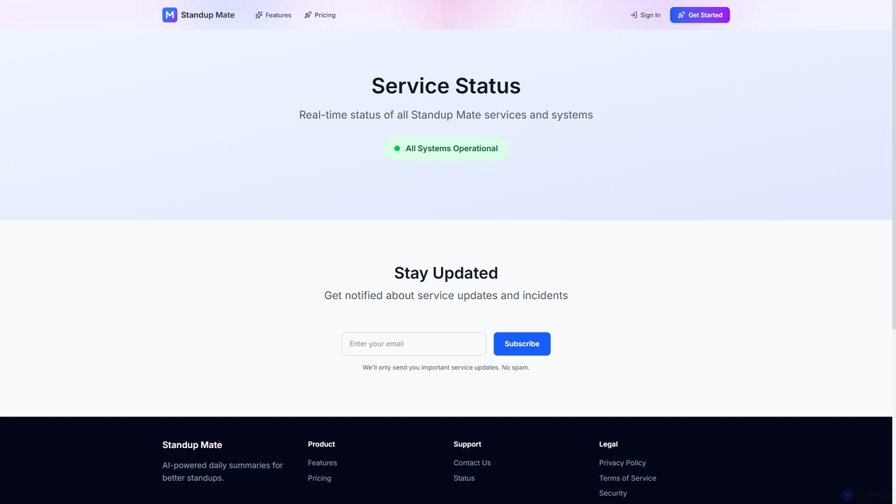 Service Status | Standup Mate - Standup Mate for Standup Mate