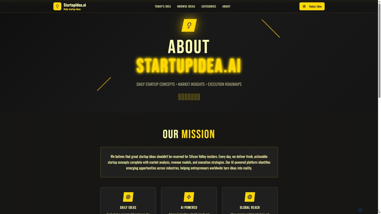 StartupIdea.AI - AI-Powered Daily Startup Ideas | Build Your Next Venture for StartupIdea.AI