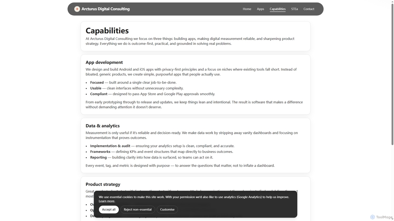 Capabilities — Arcturus Digital Consulting for STEa