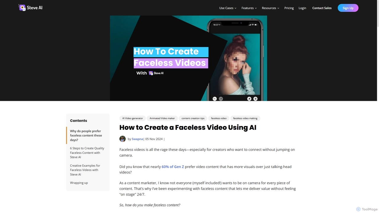 How To Create A Faceless Video Using AI | Steve AI for Steve AI