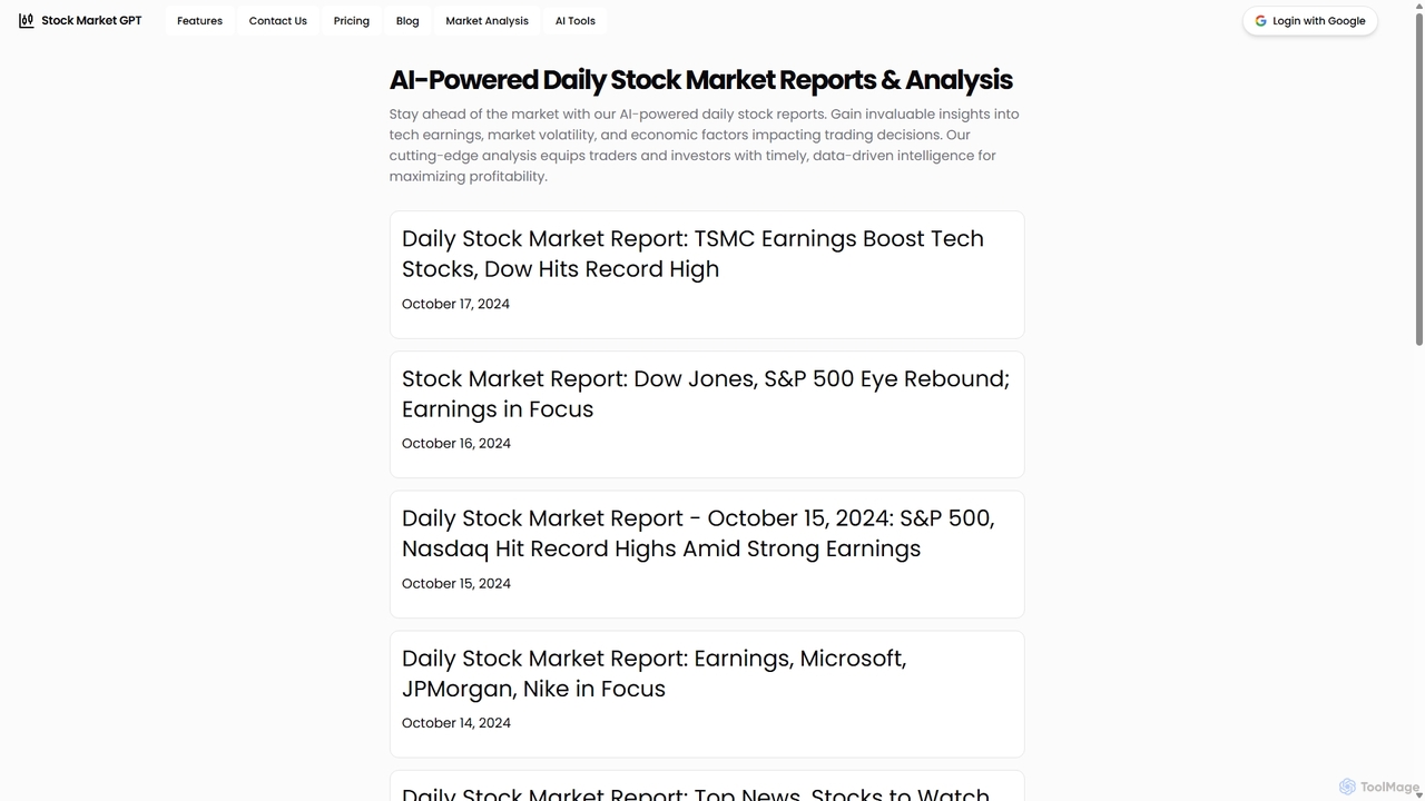 AI-Powered Daily Stock Market Reports & Analysis for Stock Market GPT