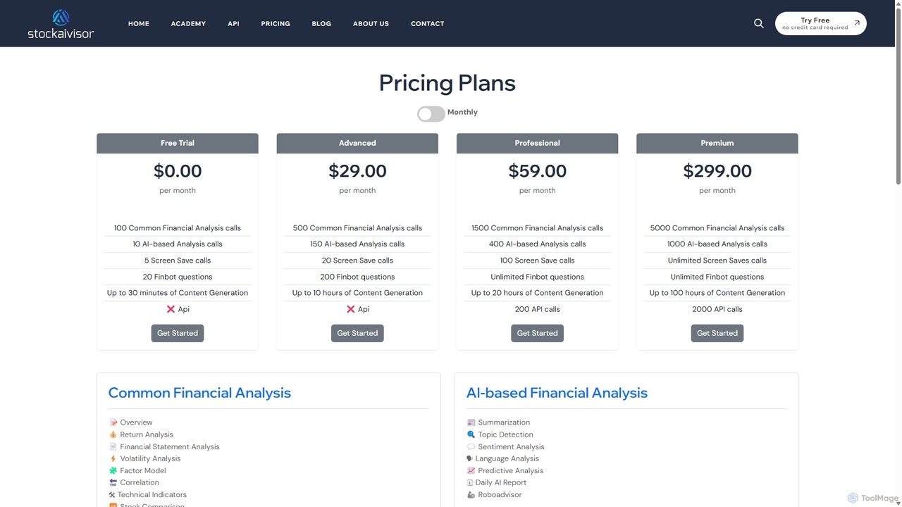 Stockaivisor Pricing - Choose the Best Plan for You for Stockaivisor
