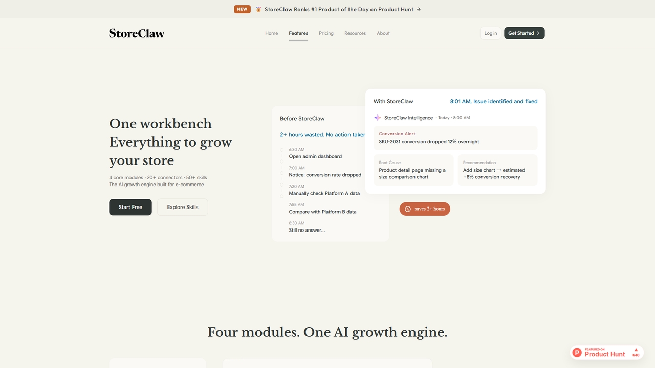 StoreClaw - Features for Storeclaw