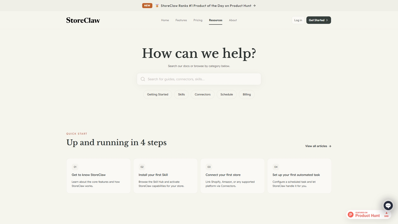 StoreClaw - Help Center for Storeclaw