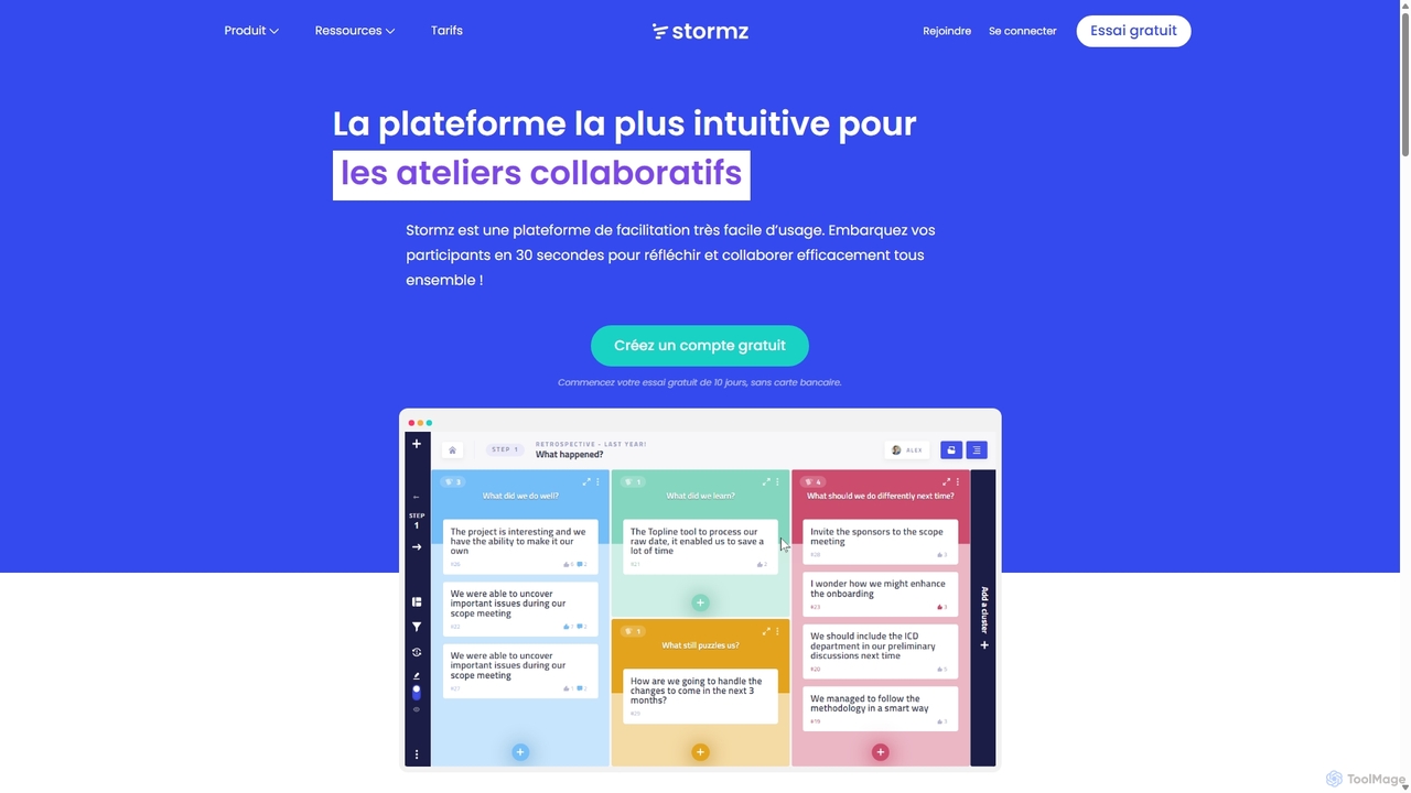 Plateforme de facilitation & Brainstorming for Stormz