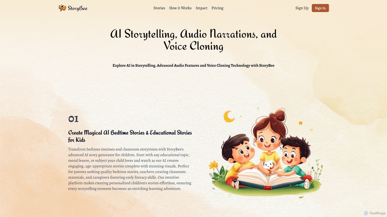 Best AI Bedtime Stories Generator for Kids | Create Magical Bedtime Stories - StoryBee for StoryBee