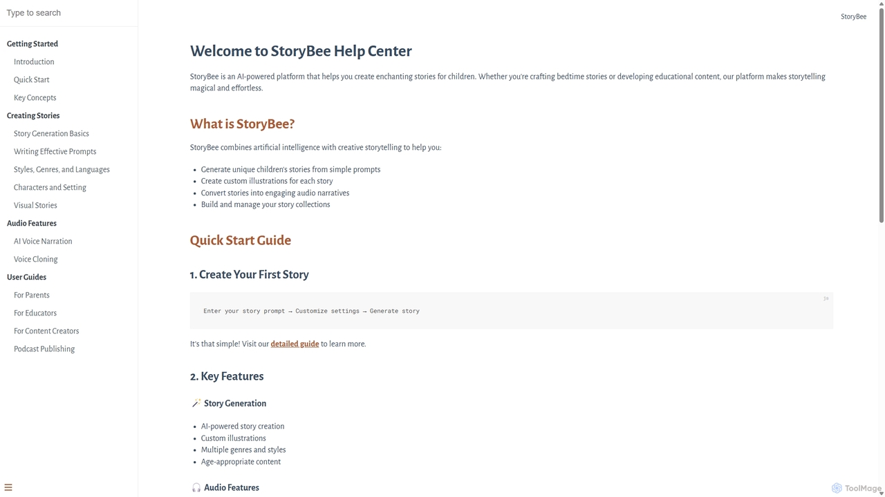 StoryBee Help Center for StoryBee