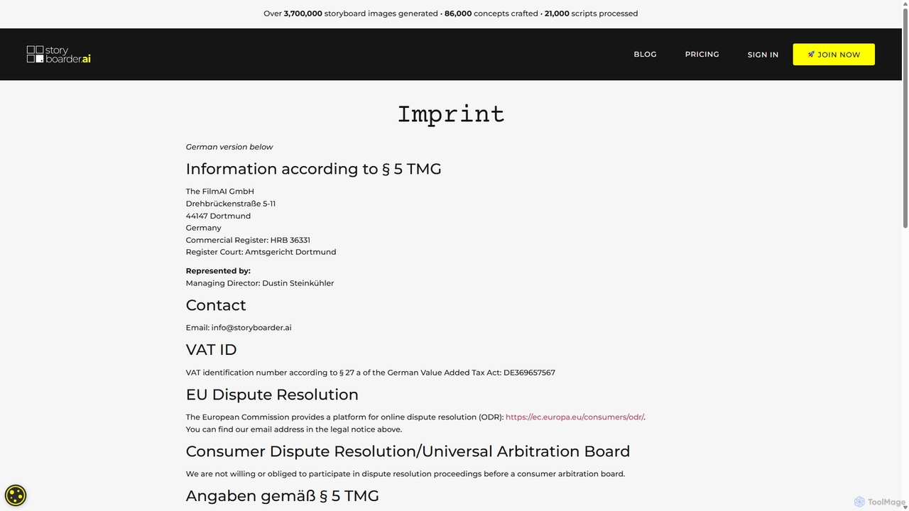 Imprint – StoryboarderAI for StoryboarderAI