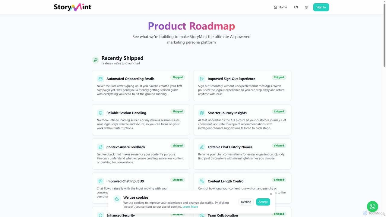 Product Roadmap | StoryMint for StoryMint