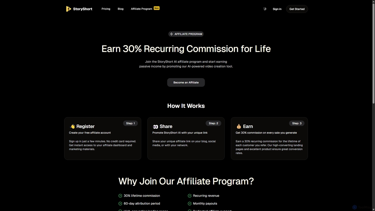 Affiliate Program - StoryShort AI for StoryShort