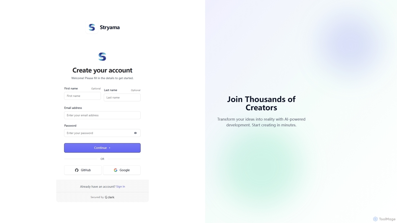 Stryama - AI-Powered App Builder | Build Apps in Minutes for Stryama