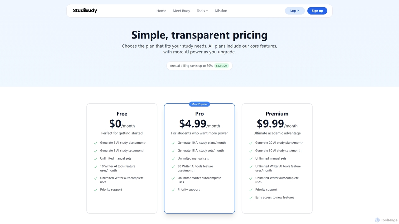 Pricing - Affordable Study App Plans for Students | Studibudy | Studibudy for Studibudy