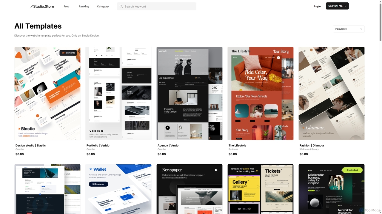 All templates | Studio Store for Studio.Design