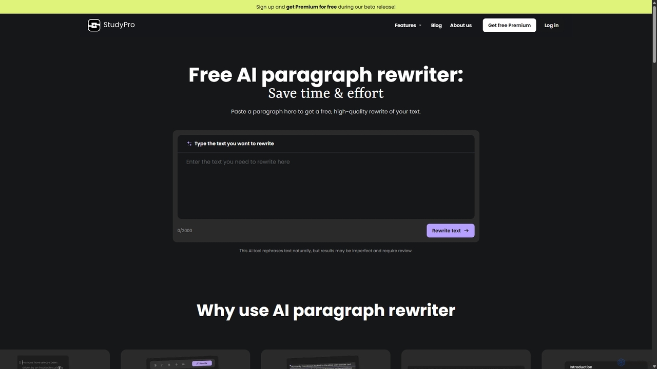 Free AI Paragraph Rewriter | Easy, Fast Rewording for StudyPro