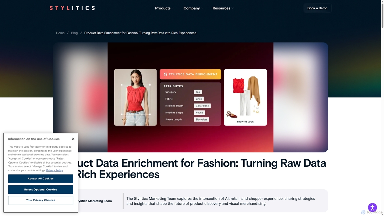 Product Data Enrichment for Fashion: Turning Raw Data into Rich Experiences for Stylitics