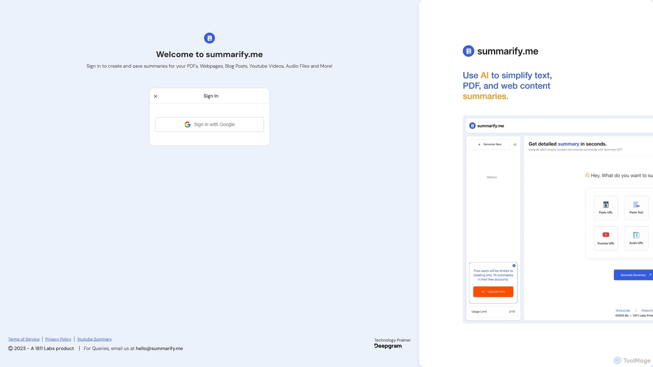 Summarify | Login for Summarify