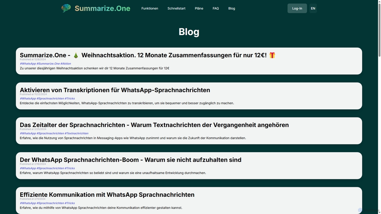 Summarize.One Blog for Summarize.one