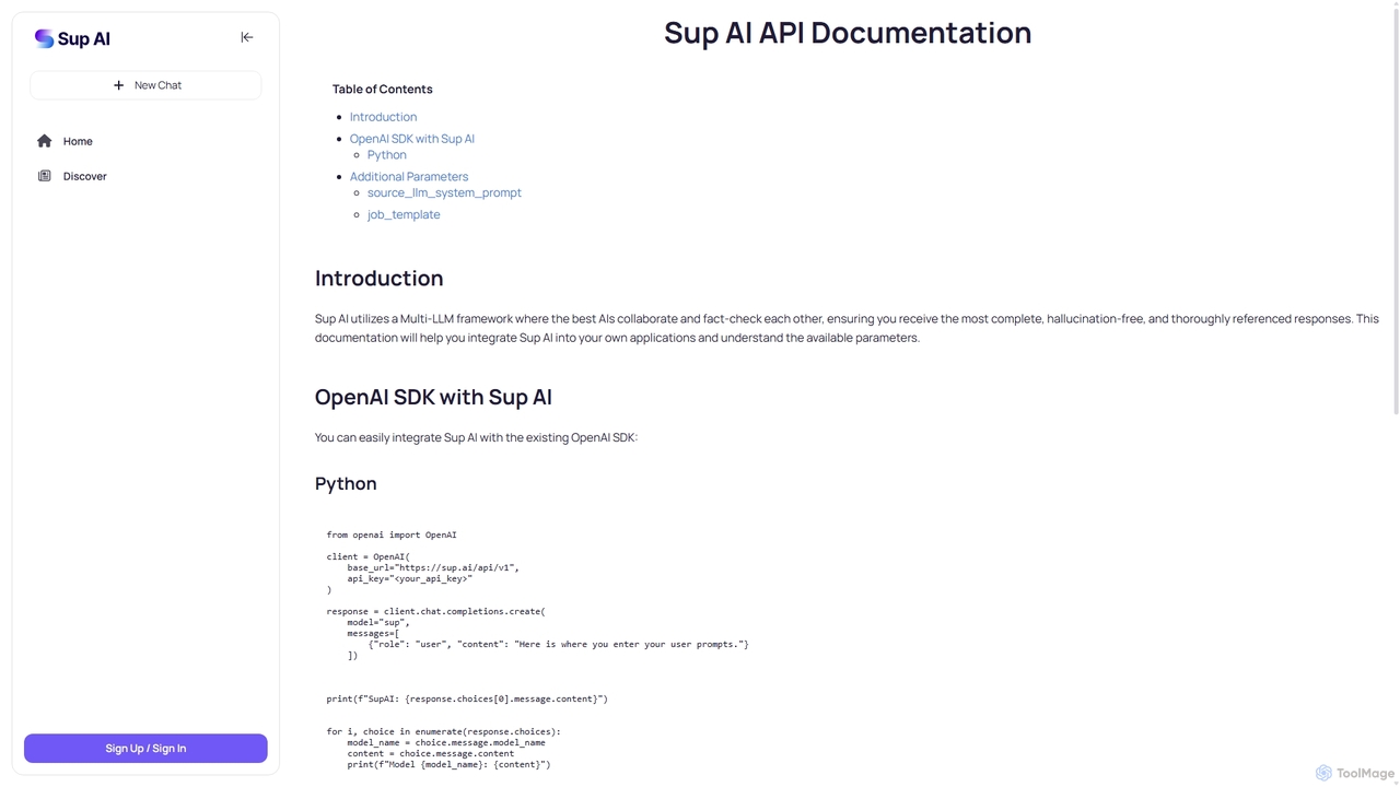 Documentation | Sup AI for Sup AI