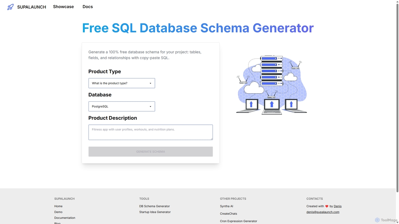 Free SQL Database Schema Generator for SupaLaunch