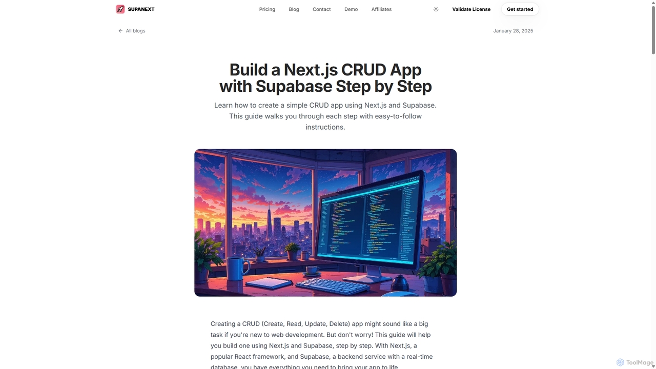 Build a Next.js CRUD App with Supabase Step by Step for Supanext