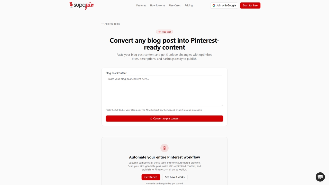 Blog Post to Pin Converter | Supapin for Supapin