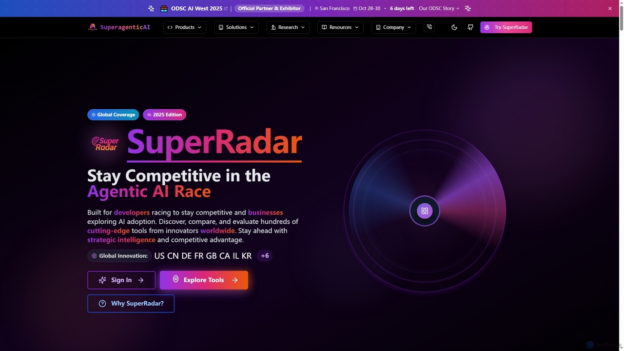 SuperRadar 2025 Edition: The Intelligence Radar for Agentic AI | Superagentic | Superagentic AI for Superagentic
